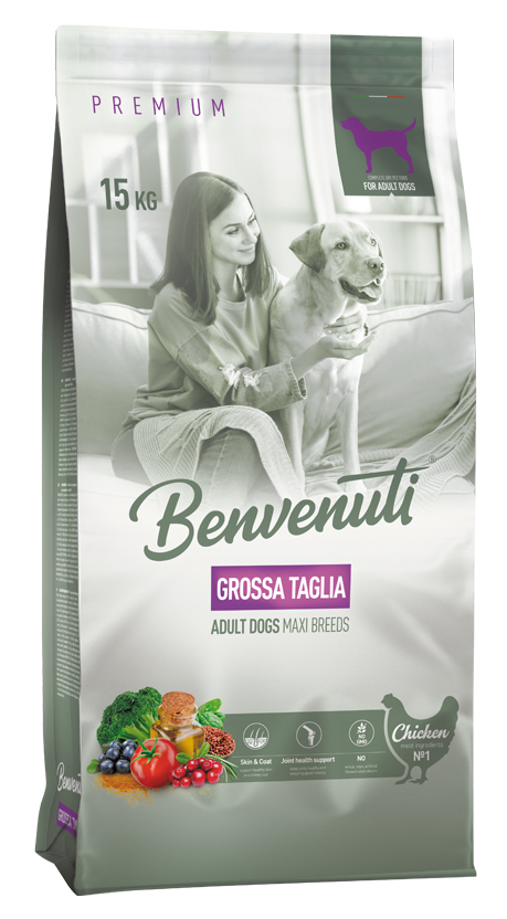 КОРМ «BENVENUTI» ДЛЯ ДОРОСЛИХ СОБАК ВЕЛИКИХ ПОРІД